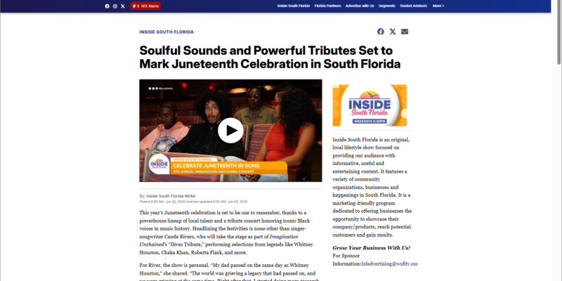 Soulful Sounds and Powerful Tributes Set to Mark Juneteenth Celebration in South Florida