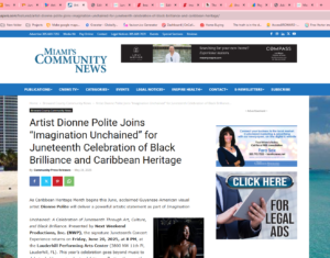 Artist Dionne Polite Joins “Imagination Unchained” for Juneteenth Celebration of Black Brilliance and Caribbean Heritage