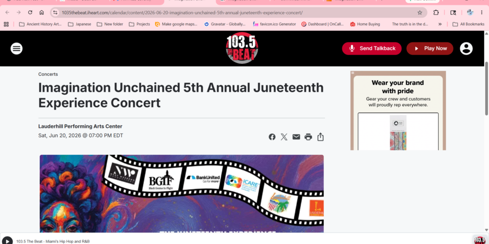 Concerts Imagination Unchained 5th Annual Juneteenth Experience Concert